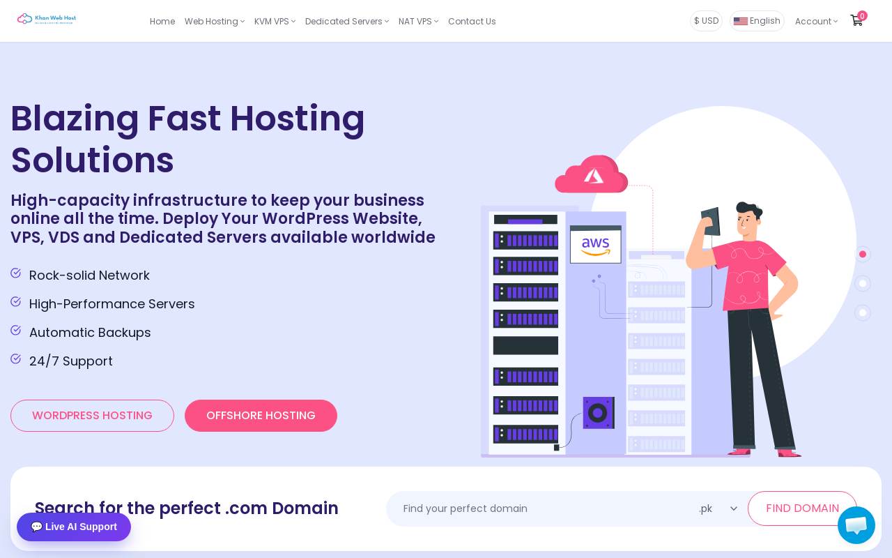 KhanWebHost 官网截图